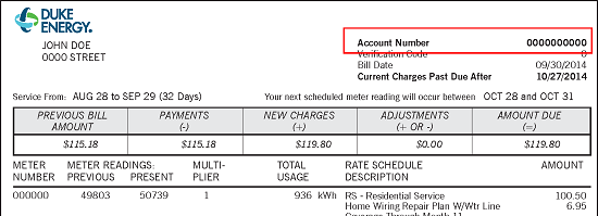 yep energy account number